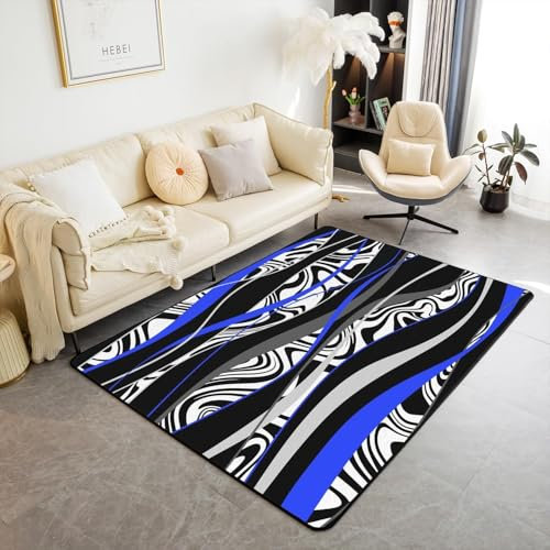 Bettvorleger 3D-Illusionsteppich Kleiner Teppich Abstrakter Leopard-Zebra-Druck Teppich,Schlafzimmerteppich,Jungenteppiche Für Schlafzimmer,Wohnzimmerteppich 100 X 120 cm / 31.5 X 47.24 - -6Z4S8J6