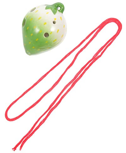 JOINPAYA 6löcher Ceramic Ocarina Im Erdbeer-design Musikinstrument Für Junge Mädchen Für Anfänger Tragbar Mit Schnur Aus Langlebigem Keramikmaterial Sanfter Perfektes Für