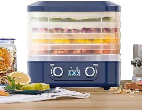 5 Layer Food Dehydrator，Electric Fruit Dryer Machine with Adjustable Tempe 35-70 ℃ & 48H Timer, Freeze Dryer Processer,for Drying Fruit, Meat, Vegetable, Jerky，Pet Treat