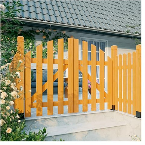 Heavy Duty Anti Sag Outdoor Garden Gate for Entrance Fence Easy to Install Square Park Yellow 90x120cm