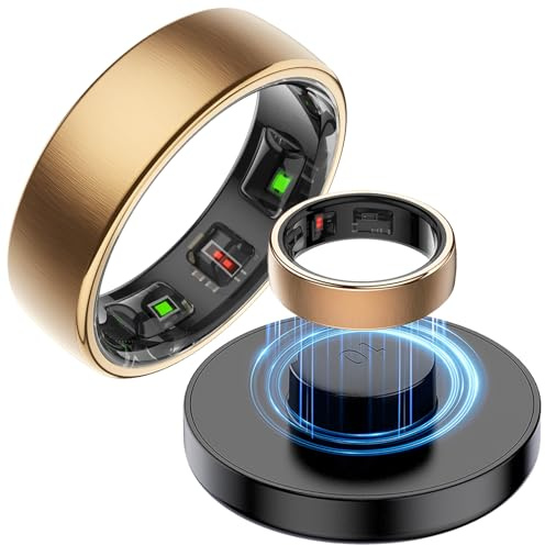 Smart Ring Fitnessring Smartringe für Herren Damen Ring Schlaf Herzfrequenz SpO2 Stress Frauen-Gesundheits-Tracker Aktivitätstracker IP68 Wasserdicht Gestensteuerung Schrittzähler Android iOS