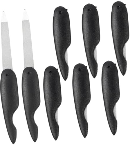 VALICLUD 8 Stück Faltbares Nagelfeilen aus Metall mit Doppelseitiger Körnung Klappbar und Platzsparend für Maniküre und Fingernagelfeilen in Schwarz