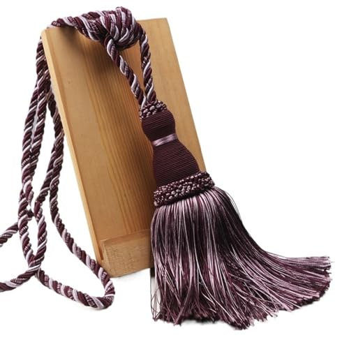 EXKURPOO Calamite per Tende 1Pc Nappa Tieback for Tende Poliestere Singola Sfera Titolare della Tende Cravatta Complementi Arredo Casa Fatti A Mano Nappe E Frange Tende Fibbia Corda(Purple)