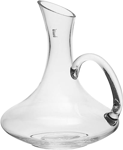 1800 Ml Vetro Wine Decanter Caraffa Crack-Proof Decanter Vino Rosso Caraffa Vino Trasparente con Manico, Transparent, 19x19x22cm