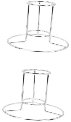 Toyvian 2 Stck. Galvani sierter Brathähnchen ständer Bräter Grill Gestell Rotisserie BBQ -Hühnerregal Rack für Fleisch BBQ braten Halter Hühnerbratregal Rack Hühnerbraten Überzug Silber