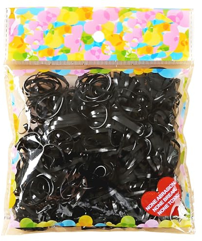 wilcractk Mini Elastique Cheveux Caoutchouc – Bébé Fille Petit Chouchou Haute Élasticité, 230 Pièces, Noir, Pour Attacher les Cheveux des Enfants au Quotidien