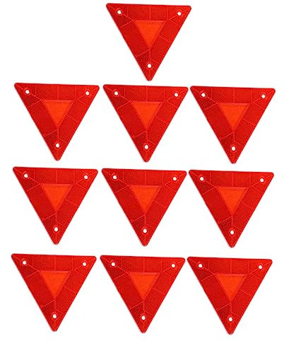 DECORNIJIA 10pièces Réflecteurs Pour Voitures Panneaux De Signalisation Triangulaires Réfléchissants Pour Sécurité Routière
