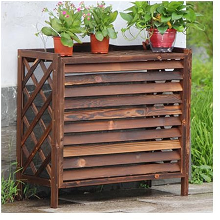 HBOOMOEM Bois Pour Cacher Climatisation ，DéCorative Cache Clim ExtéRieur Cache ，Les Volets Sont ConçUs Pour êTre RéSistants Aux IntempéRies Et Faciles à Installer.(85*35*75cm/33.5*13.8*29.5IN)