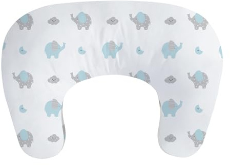 Little Grape Land New Nursing Pillow for Breastfeeding, Larger Breast Feeding Pillow and Positioner with Removable Cover for More Support, Tummy Time and Bottle Feeding Support Pillow, Blue Elephant
