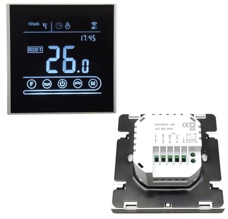 YQVEOT Termostato Digitale di Riscaldamento del Pavimento dell'Acqua 3A Intelligente Wi-Fi Termostato centrali centrali Centri di Cablaggio Centri for Controller hub Attuatori for Caldaia a Gas(Plum)
