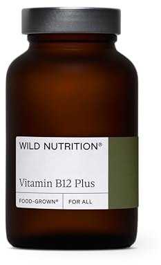 WILD NUTRITION Food-Grown Vitamin B12 Plus | Vitamin B12 Supplement with Beetroot Powder to Support Nervous System, Energy Levels & Energy Metabolism | 30 Capsules