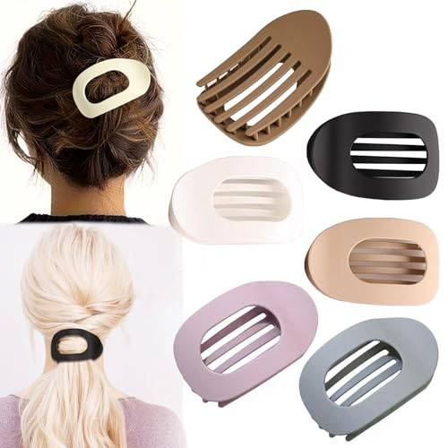 6er Set Entenschnabel-Haarspangen für dickes und dünnes Haar – Elegante Haarklammern mit Innenzähnen für starken Halt, rutschfeste Flat Hair Clips für Damen & Mädchen（B)