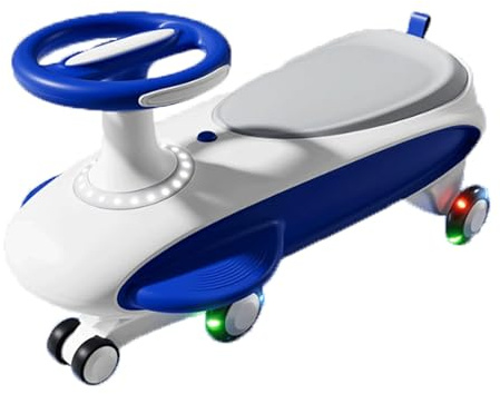 JUSKAQZYI ride on toy Wiggle Car Music Light Anti-rollover Swing Car For Kids For Boys And Girls, Swing Silent Flash Wheel Age 3 And Up Months wiggles toy(Blu)