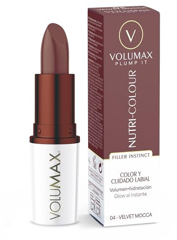 Volumax Plump It Nutri-Colour | Anti-Aging Lippenpflege mit Straffungseffekt | Farbe, Volumen und klinische Pflege in einem Schritt | Farbe VELVET MOCCA 04 | 4 g
