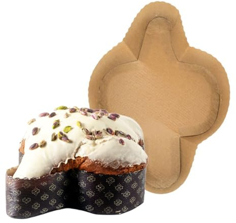 Pastry Chef's Boutique Premium Corrugated Colomba Paper Molds – Made in Italy – Pack of 6 | Professional Grade Baking Molds for Easter Colomba (Medium - 750gr) -11.65 × 8.19 × 2.28