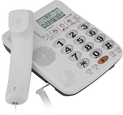 Aumotop 2‑line Corded Phone with Answering Machine and Noise Cancelling Function,Caller ID Display for Clear Calls,Landline Telephone Corded for Home and Office Use