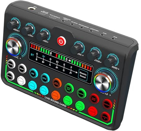 Dcaknri Carte son USB Plug Play - Micro dynamique - Capture vocale claire - Pour jeux, podcasts, conversations vocales et production musicale - Carte son professionnelle