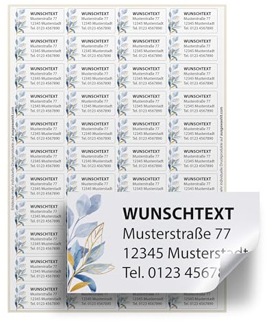 Adressaufkleber personalisiert – 44 Adressetiketten selbstklebend – 4,6 x 2,4 cm – Absender Aufkleber mit Name selbst gestalten – (Motiv 2)