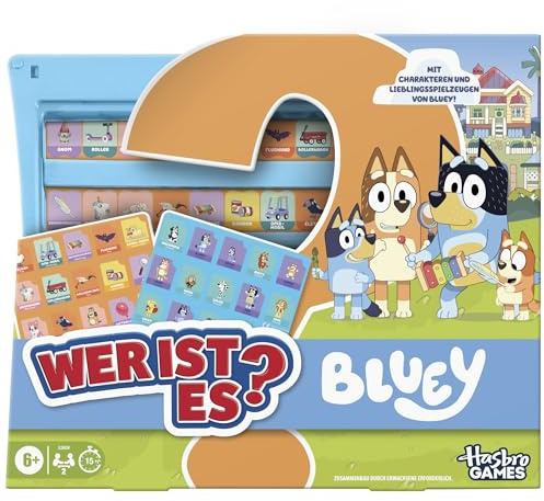 Wer ist es? Bluey Edition Spiel | Bluey Charaktere und Spielzeuge | lustige Kinderbrettspiele für Familien | 2 Spieler | 15 Min. | Spiel für die Reise | ab 6 Jahren - Deutsche Version