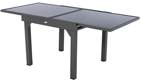 Hespéride - Ausziehbarer Gartentisch Piazza in Anthrazit- und Graphitgrau - 8 Plätze - Graphit