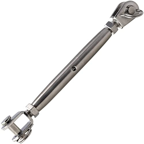 OPIOL QUALITY® Wantenspanner Gabel - Gabel M12 aus Edelstahl A4 V4A (10 Stück) Geschweißt Geschlossen Seilspanner Spannschlos Spanner Spannschlösser Spannschraube
