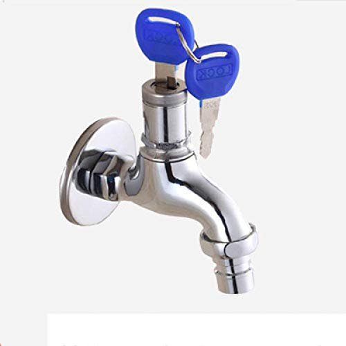 SCDXJ Rubinetto per lavello, antifurto, per esterni, con chiave di blocco, maniglia unica, serratura per acqua di lavaggio, con chiave, A