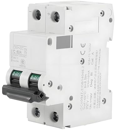 Leitungsschutzschalter 1St. 250 V DC 2P Niederspannung Mini Leistungsschalter 16A/32A/63A Solarstromschalter Mit Kurzschlussschutz (63A)