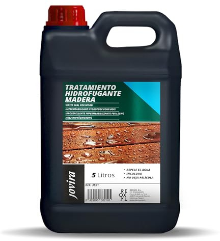 JOVIRA PINTURAS Impermeabilizante Hidrofugante para Madera. Transparente e invisible. Protector hidrofugo para madera. Repelente al agua. (5 Litros) K-23