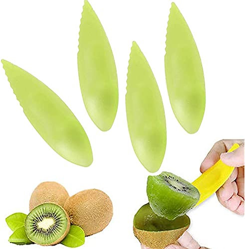 LATRAT 10 stücke Kiwi Kunststoff Löffel Obst Peeler Cutter, Slicer Peeler Cutter für Küchenhelfer, Kiwi-Schäler, Löffel, Kunststofflöffel, Obstmesser, zufällige Farben