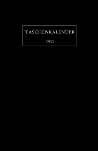 Taschenkalender 2022: Terminplaner mit Uhrzeiten (5-20 Uhr), 1 Woche 2 Seiten, A5 Tagesplaner mit Zeit, schwarz