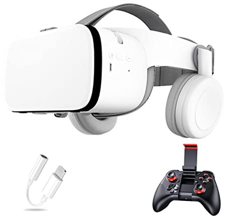 Gafas de Realidad Virtual, 3D VR Gafas con Controlador Bluetooth para Juegos Visión Panorámico VR Glasses para iPhone 13 Pro Max/13 Pro/13/12/11, para Samsung Galaxy S21, Huawei, Xiaomi