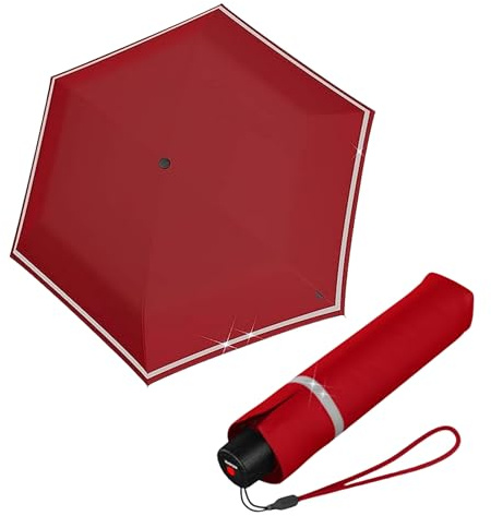 Knirps Kinder-Taschenschirm Rookie reflective mit Reflexborte - salsa