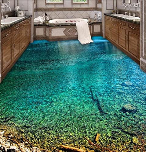 3D Wall Sticker Plafond Carrelage Autocollant Decal 3D Chambre Papier Peint Pvc Sol Auto-Adhésif Personnalisé Photo Papier Peint Peinture De Sol Eau Calme Sol Autocollants Paysage 3D Sol Mural Mur P
