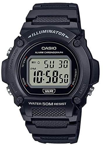 Casio Unisex-Adult Digital Quartz Watch with Plastic Strap W-219H-1AVEF