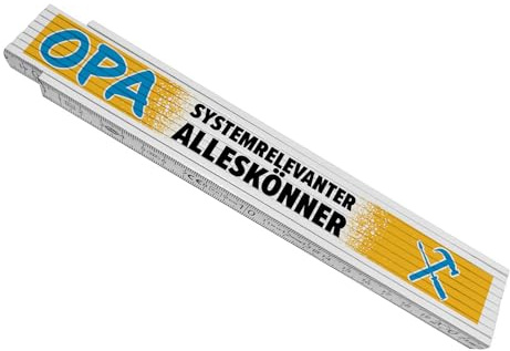Opa systemrelevanter Alleskönner witziger Meterstab aus Holz lustiger Zollstock als Geschenk für Opa Großvater der immer alles reparieren kann und einfach ein Alleskönner ist