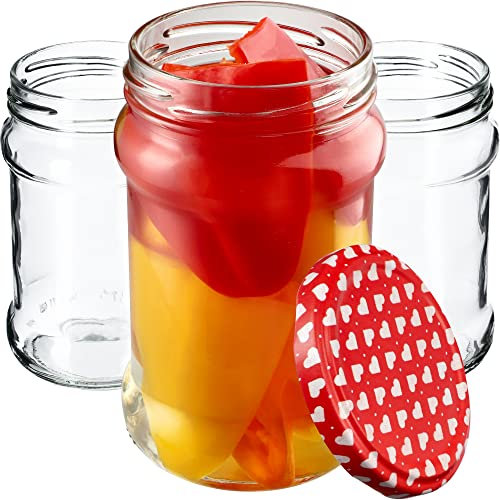 KADAX Lot de 20 bocaux de conservation 315 ml avec couvercle à vis de 66 mm pour miel, dessert, confiture | Bocaux hermétiques, bocal de mise en conserve, bocaux ronds, bocaux à confiture, pots à miel