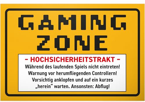 DankeDir! Gaming Zone - Schild 30 x 20 cm - Gamer Geschenk Jugendlicher Jungen Teenager Dekoration Geburtstagsgeschenk - Türschild Zimmer Deko Party Zocker Geschenkidee Schüler Partydeko