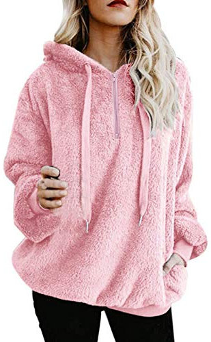 WILLBEST Teddy Jacken FüR Damen Lang Teddyfleece Jacke Mit Kapuze Damen Winterjacke Jagd Outdoor Fleecejackeregenjacken Damen Outdoorjacke Damen Wasserdicht Kapuzenjacken MäNner Herre