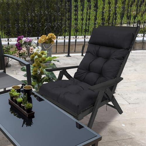 FloAPa Gartenstuhlauflagen Hochlehner Extra Dicke Sitzauflagen Sitzpolster Set für Gartenstühle Outdoor Stuhlkissen Polsterauflagen UV-Beständig Sitzkissen Hochlehner Auflagen,003,125 * 55