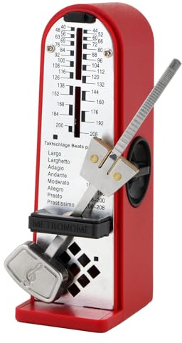 Mechanical Metronome Professional Metronome Practical Loud Sound Universal Metronome for Violin Drums Piano Other Instruments, Red