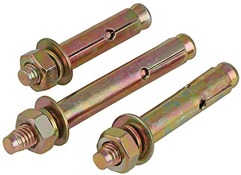 Sechskantschraube Hülse,Ankerbolzen, Sechskantschraube M6-M20 Betonhülse Ankerbolzen Kohlenstoffstahl Farbe verzinkt (Größe: M12x150 (1 Stück)) (Größe: M10x120 (1 Stück)) (Größe: M16x100 (1 Stück)) (