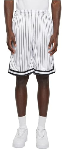 Urban Classics Herrshorts randiga nätshorts vit/svart M, vit/svart, M