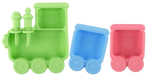 Baby Teller,Kinderteller mit Saugnapf,Silikon Rutschfest Kinder Tischset,Babyteller mit Löffel Gabel, BPA Frei, Babygeschirr,Spülmaschinen-und Mikrowellenfest 5 Stück (A, grünlich blau rosa)