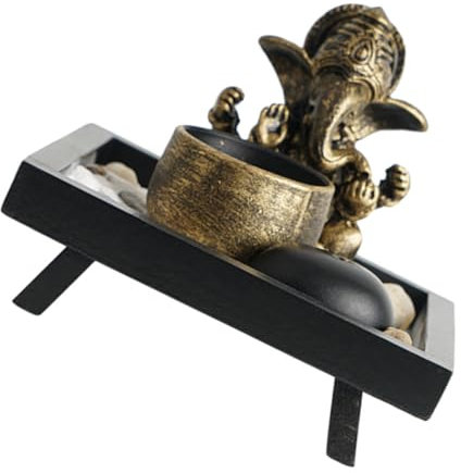 HOOTNEE Elephant Buddha Kerzenhalter Aus Polyresin Tischdekoration Für Meditation Und Feng Shui Für Wohnzimmer Und Besondere Anlässe