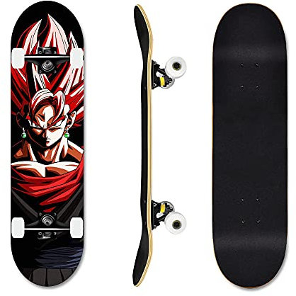 SilteD Anime Skateboard, Anfänger-Skateboard, 31 Zoll komplettes professionelles Skateboard, geeignet für Erwachsene und Jugendliche Standard-Skateboards, 7-lagiges Canada Maple Outdoor Sport Füße