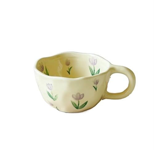 FYJL Mug Personnalisé Tasse à café de 201 à 300 ML, Tasse à thé au Lait, Tasse à Petit-déjeuner, Boisson, Cuisine Tasse Personnalisable(Purple Tulip)