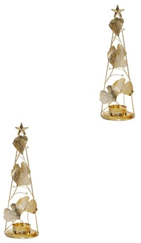 TOPBATHY 2 Stücke Exquisite Kerzenhalter Weihnachten Leuchter Teelicht Kerze Stand Desktop Ornament Retro Stil Für Wohnkultur