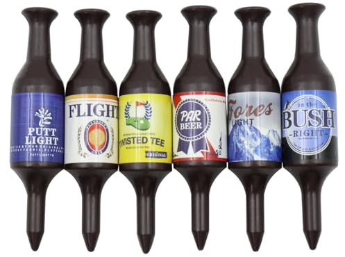 CENPEK 6 pack rolig golftröja, golftröjor med ölflaska, återvinningsbara plastgolftröjor för män, golfpresenter till män, pappa, golfare, höjd 9x2 cm