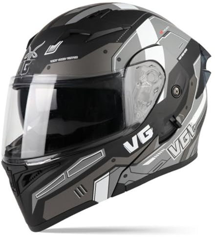 Klapphelm Motorradhelm Modulare Helm Für Damen Herren Mit Doppelvisier Integralhelm Sturzhelm DOT/ECE Zertifiziert Stoßfester Motocross Helm Vollvisierhelm 1,L:59-60CM