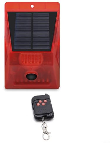 HpLive Detector de movimiento solar con alarma, alarma exterior, resistente al agua, IP65 PIR, detector de movimiento, alarma de seguridad 120 dB para casa, granja (alarma solar exterior + mando a